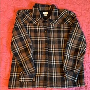 Brown and black wool flannel